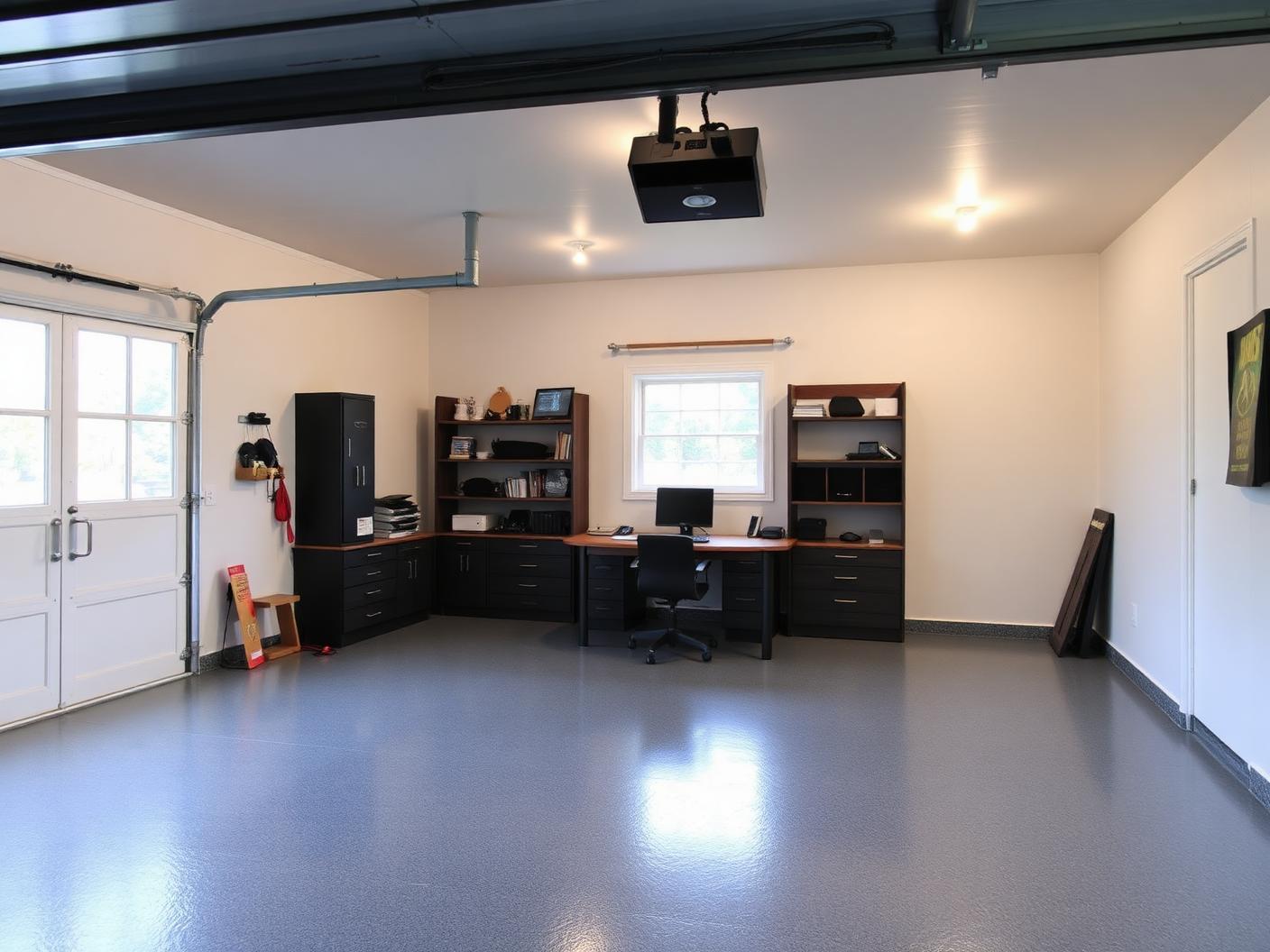 Garage converted into a finished home office