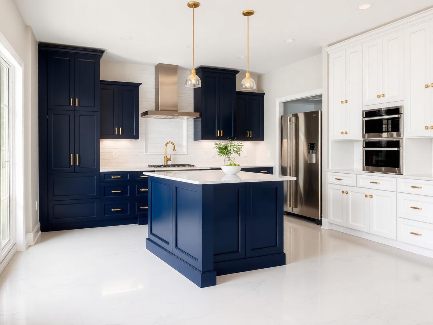 Finished kitchen inside the completed lakeside residence